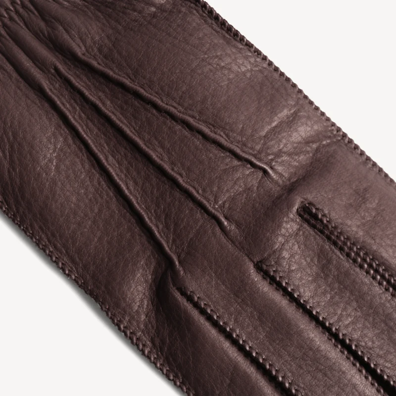 Gants en cuir pour homme - Marron foncé