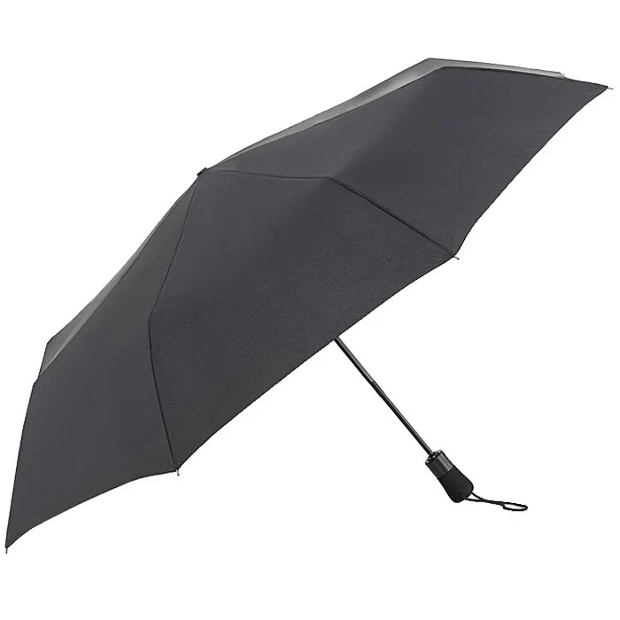 Fulton Jumbo Oversize Automatic Folding Umbrella - Black | Golf-Size 124cm Span | Compact to 37cm