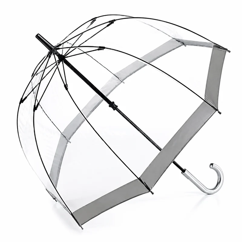 Fulton Birdcage Clear Dome Umbrella | Transparent Walking Umbrella | Wind Resistant