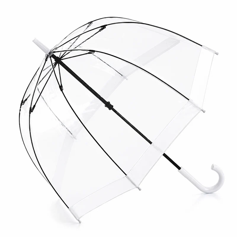 Fulton Birdcage Clear Dome Umbrella | Transparent Walking Umbrella | Wind Resistant