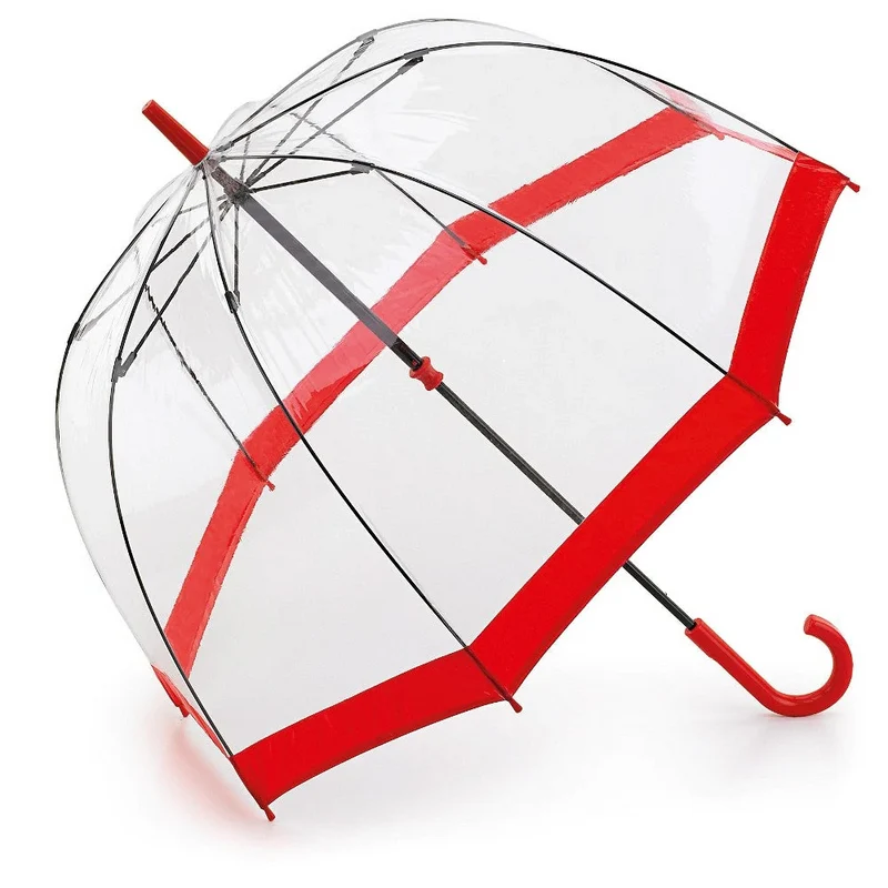 Fulton Birdcage Clear Dome Umbrella | Transparent Walking Umbrella | Wind Resistant