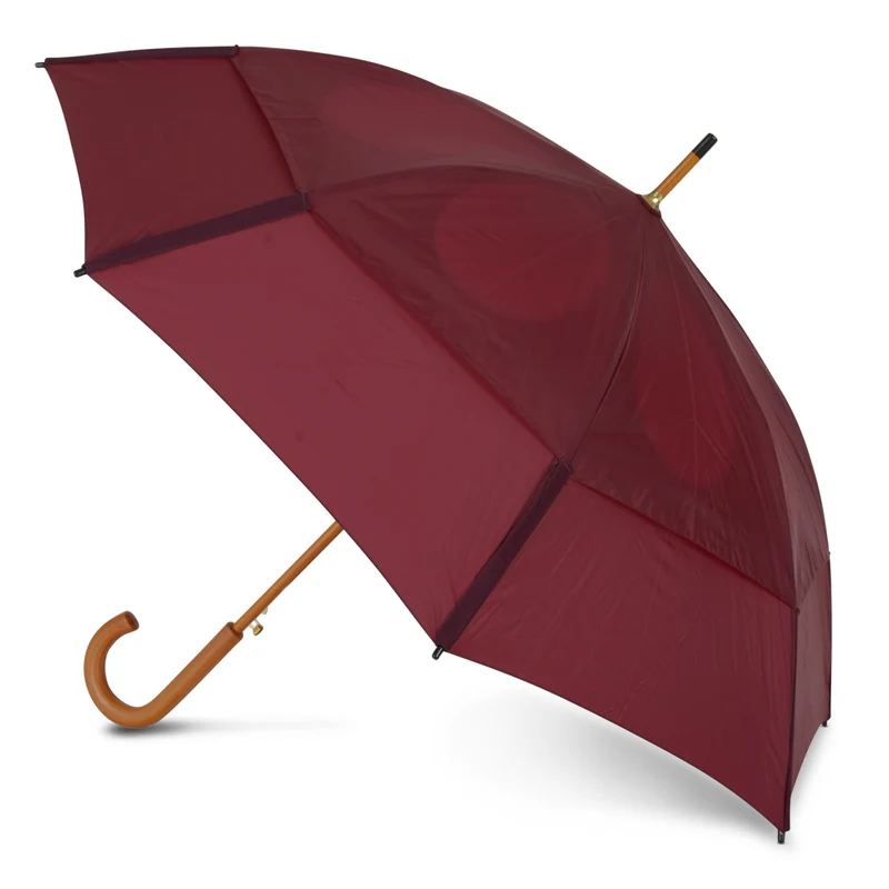 GustBuster Classic Automatic Windproof Walking Umbrella | Vented Canopy | Wood Handle | Wind Tested 55mph