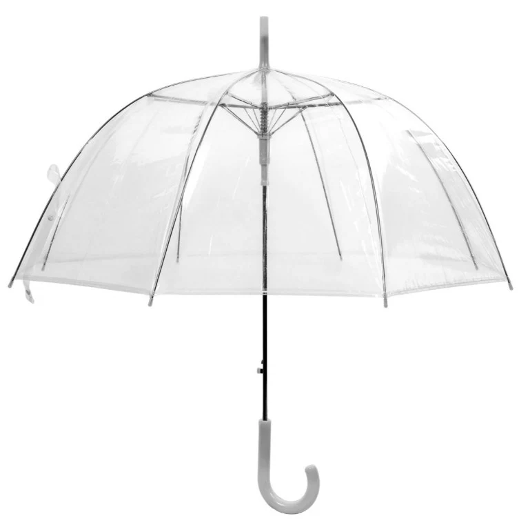 Clear Dome 'Clearview' Walking Umbrella | POE Canopy | Auto Open | Wind Resistant | Fibreglass Frame