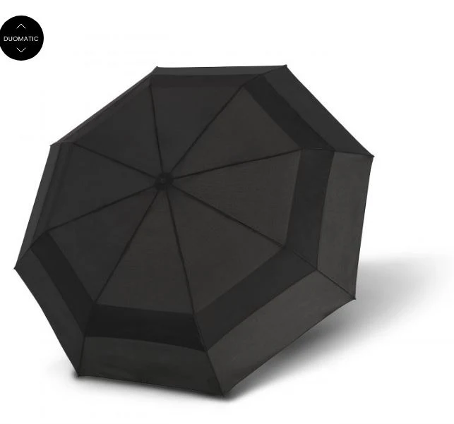 Knirps A.405 XXL Duomatic Vented Folding Umbrella - Black | Wind Valve | 100km/h | 126cm | For Two