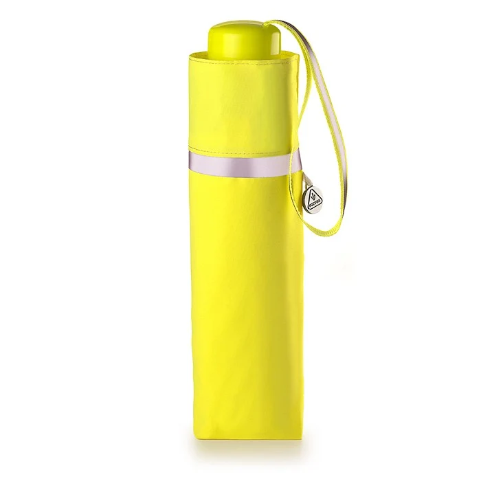 Fulton Minilite Hi-Vis Neon Folding Umbrella | UPF 30+ UV Protection | Reflective Safety Trim