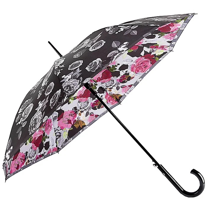 Fulton Bloomsbury Auto Walking Umbrella - Garden Party | Double Canopy | Hidden Inner Print