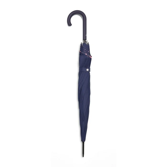 Fulton Bloomsbury Auto Walking Umbrella - Scatter Star Navy and Pink | Double Canopy | Hidden Inner Print