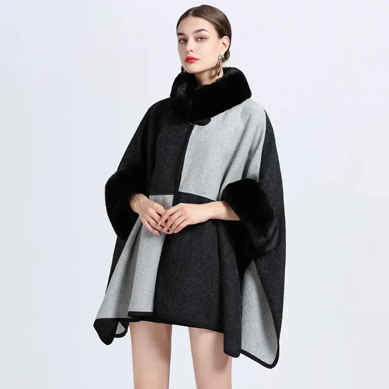 Cape Fausse Fourrure Femme