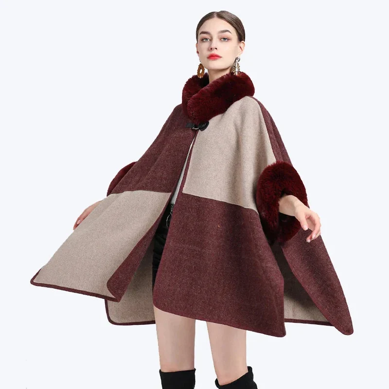 Cape Fausse Fourrure Femme