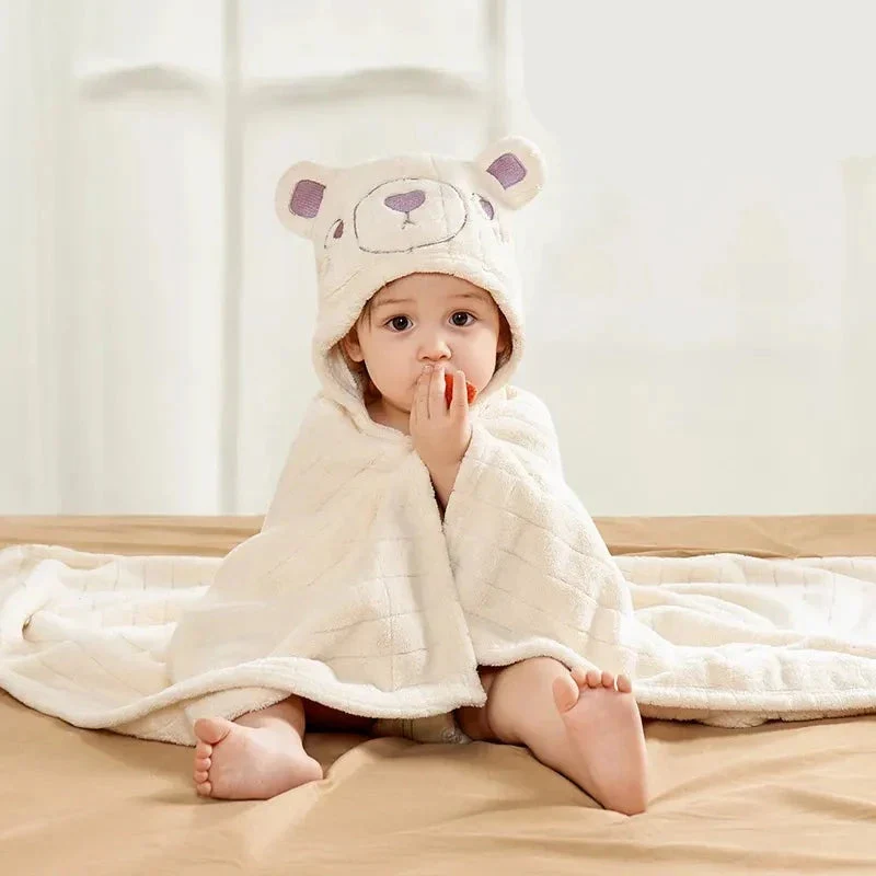 Poncho Bain Bébé Ours Polaire