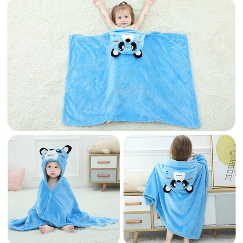 Cape de Bain Bébé Ours Bleu