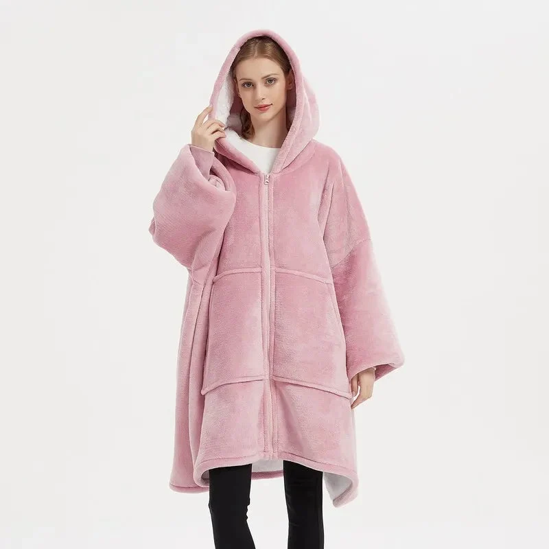 Poncho Polaire Femme Fermeture Eclair