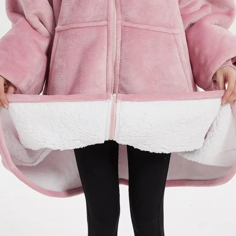 Poncho Polaire Femme Fermeture Eclair