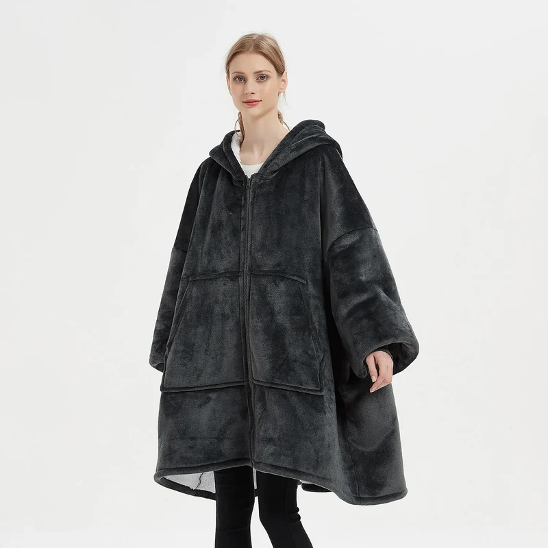Poncho Polaire Femme Fermeture Eclair