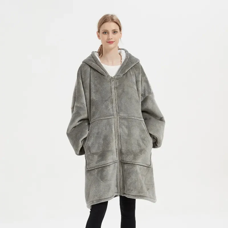 Poncho Polaire Femme Fermeture Eclair