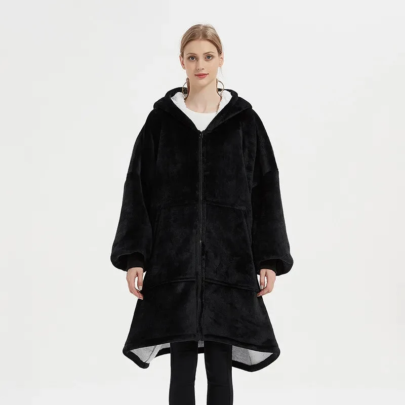 Poncho Polaire Femme Fermeture Eclair