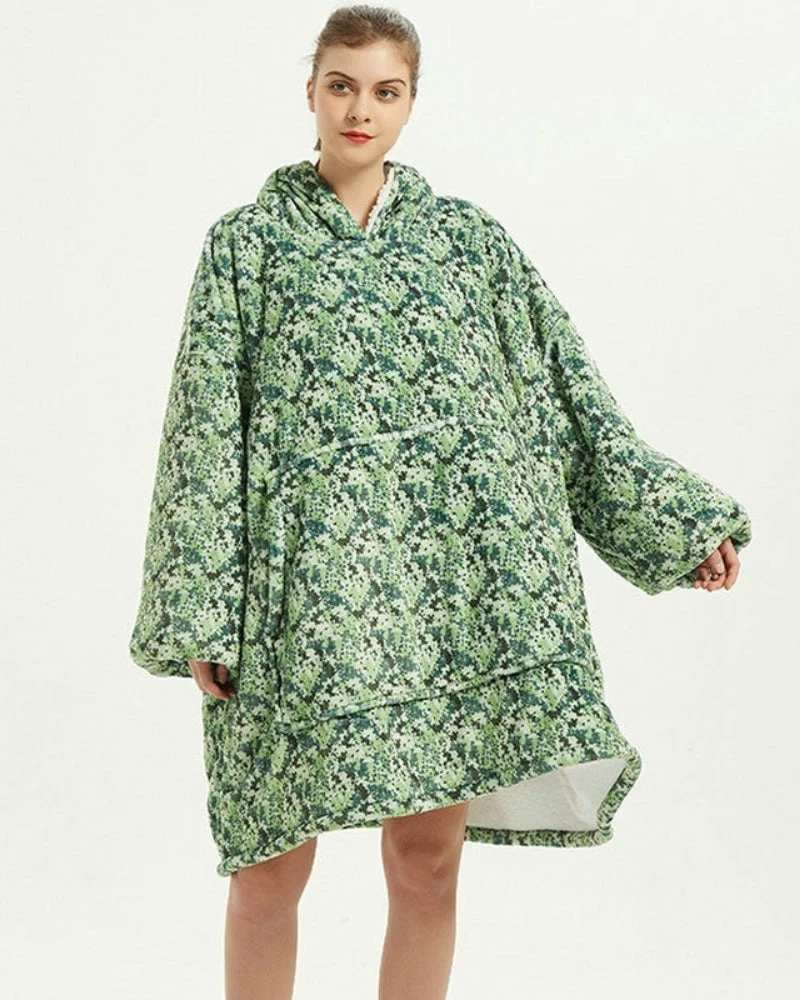 Poncho Polaire Femme Vert