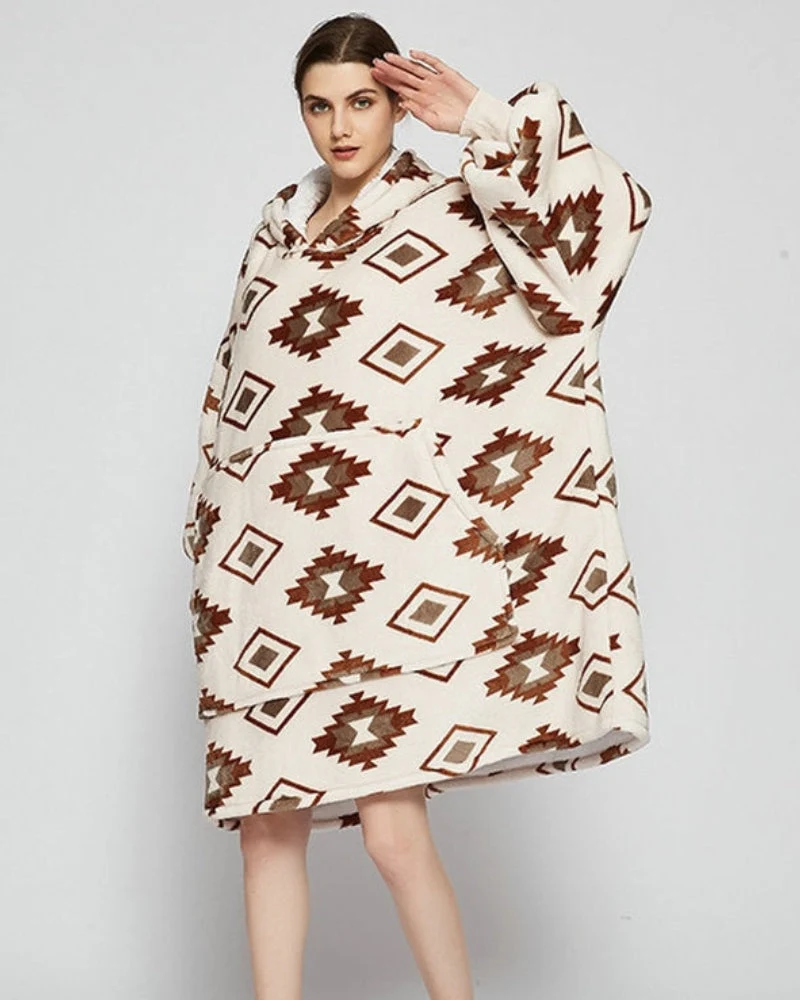 Poncho Polaire Femme Ethnique