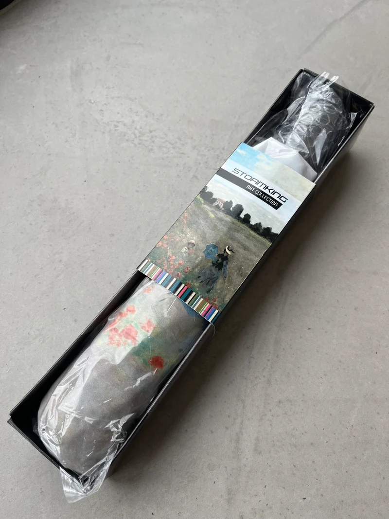 StormKing Auto Folding Artist Umbrella - Monet Poppy Field | Auto Open & Close | Gift Boxed | 103cm