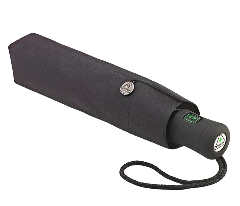 Fulton Open & Close 3 Automatic Folding Umbrella - Black | Aluminium & Fibreglass Frame | Wind Resistant