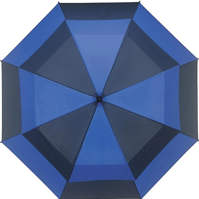 Fulton Stormshield Twin Canopy Golf Umbrella - Navy Blue | Windproof Vented Cover | 131cm Span
