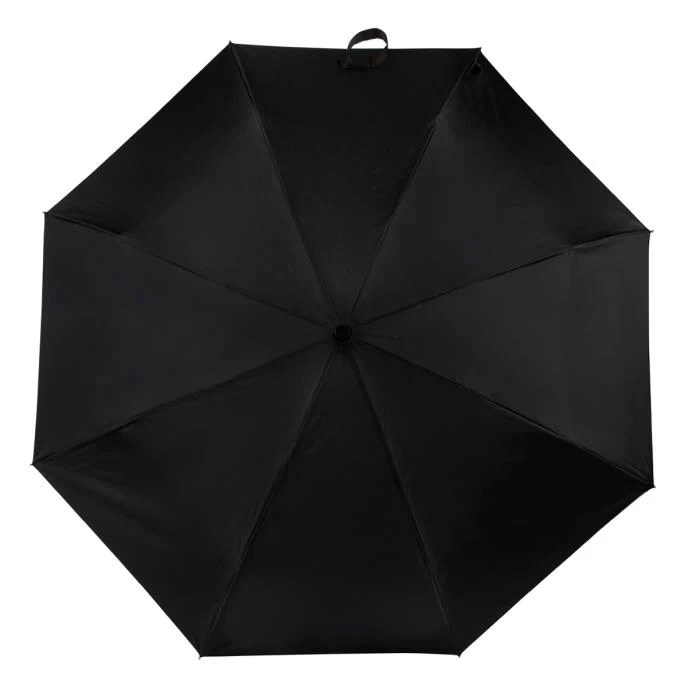 Totes ECO Classic Auto Open & Close Crook Folding Umbrella - Black | 100% Recycled PET | 98cm Span
