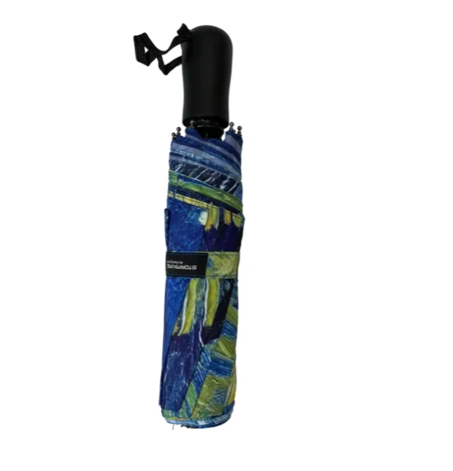 StormKing Auto Folding Artist Umbrella - Van Gogh Over the Rhône | Auto Open & Close | Gift Boxed | 103cm