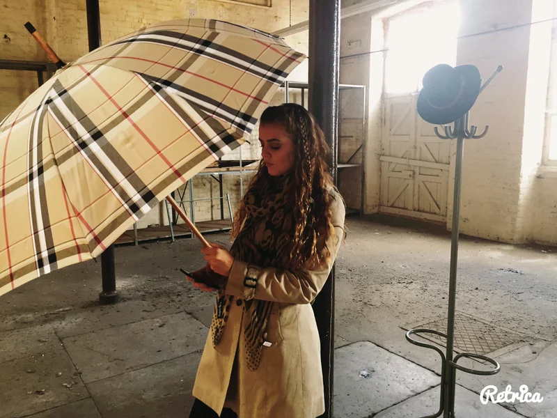 Chestnut Oxford Check - Bespoke umbrella