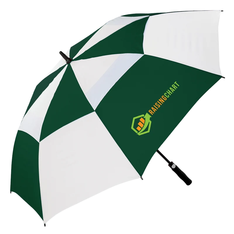 Automatic Vented Golf Umbrella | MOQ 24 | 135cm | Fibreglass | Custom Branded | 8 Colourways