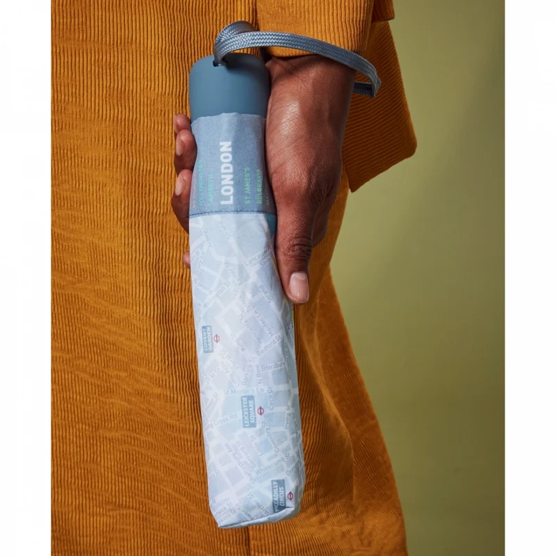Fulton London Brollymap Folding Umbrella | London Street Map Print | Compact & Stylish