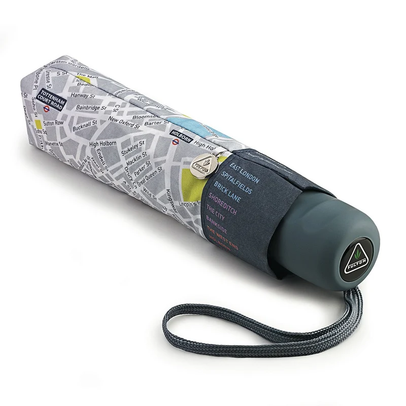 Fulton London Brollymap Folding Umbrella | London Street Map Print | Compact & Stylish