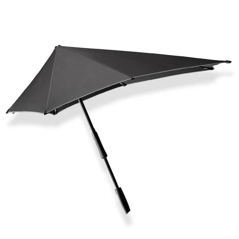 Senz Large Storm Umbrella - Black with Reflective Trim | UPF 50+ | Windproof to 100km/h