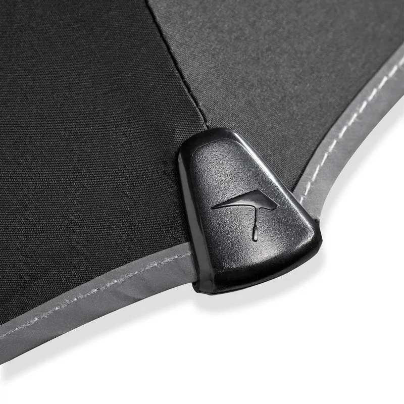 Senz Large Storm Umbrella - Black with Reflective Trim | UPF 50+ | Windproof to 100km/h