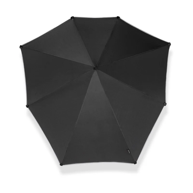 Senz Large Storm Umbrella - Black with Reflective Trim | UPF 50+ | Windproof to 100km/h