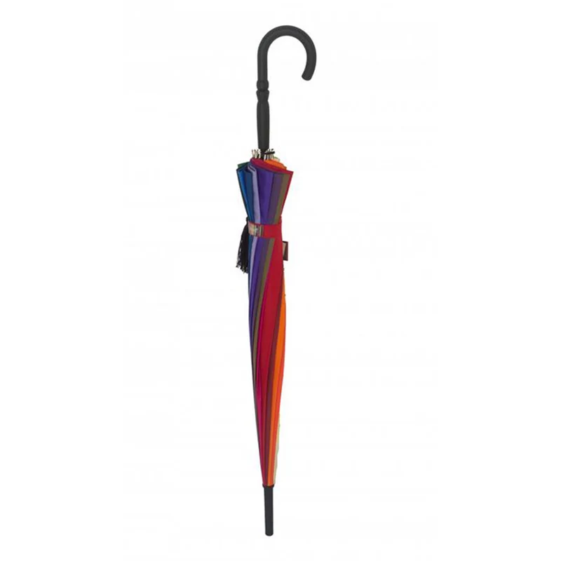 Ladies Pagoda Walking Umbrella with Tassel Detail - Rainbow Colours | 16 Ribs | Vintage Style | 95cm