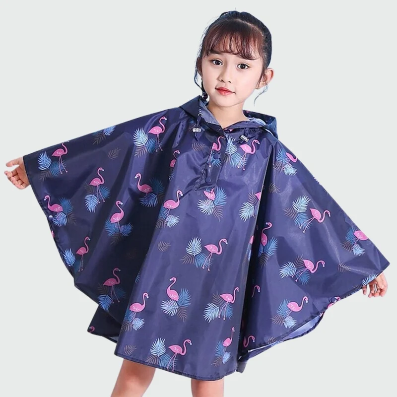 Poncho Pluie Enfant Flamants Roses