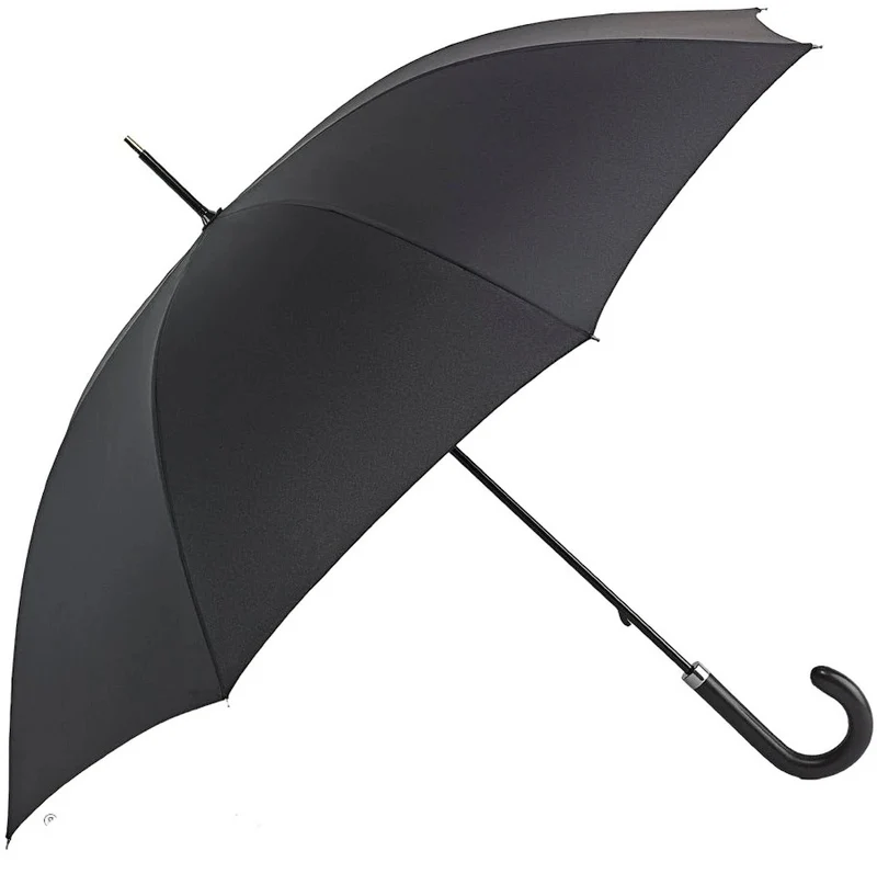 Fulton Governor Men's Walking Umbrella - Black | Hook Handle | Extra-Large 106cm Canopy