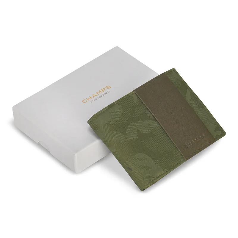 Camo / Leather Bi-Fold Wallet *Drop Ship*