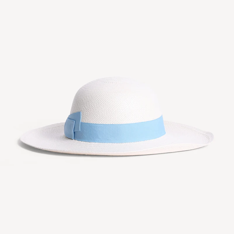 Panama Brisa en paille de toquilla - Bande bleu clair