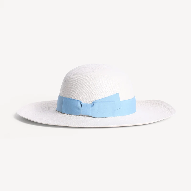 Panama Brisa en paille de toquilla - Bande bleu clair