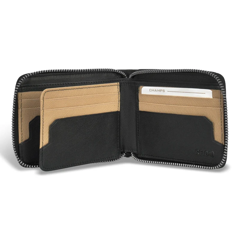 Iconic / Leather Zip Around Wallet *Drop Ship*