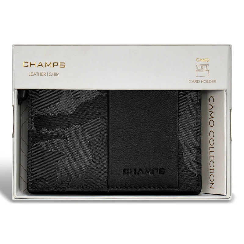 Camo / Leather Cardholder *Drop Ship*