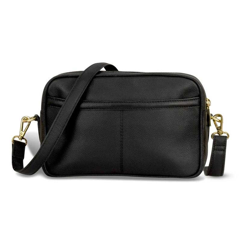 Gala / Leather Double-Zip Shoulder Bag *Drop Ship*