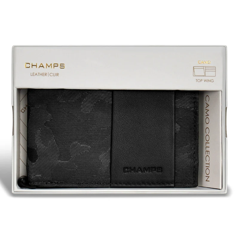Camo / Leather Top Wing Wallet *Drop Ship*