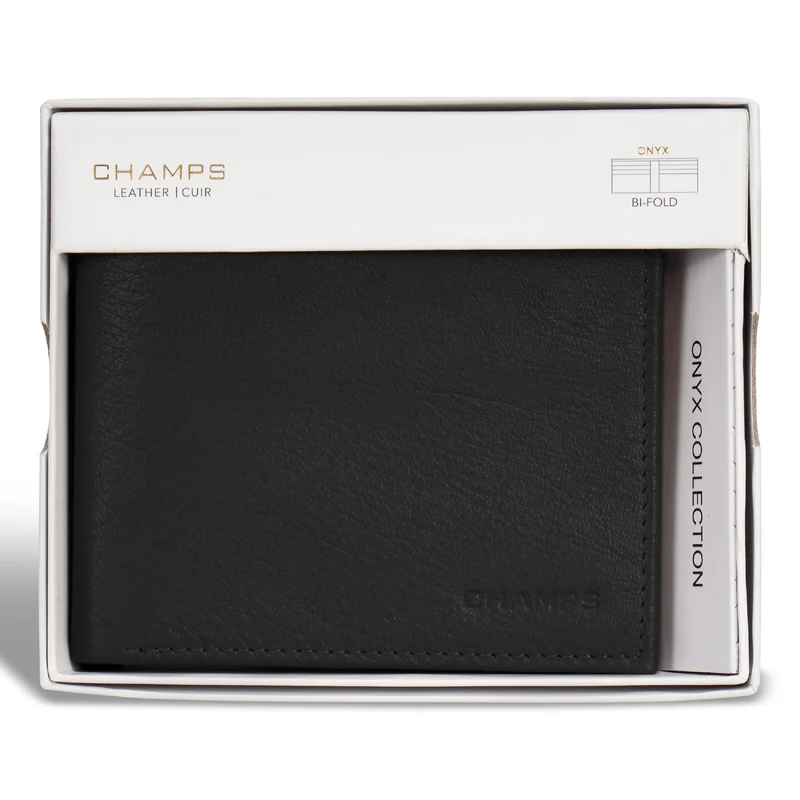 Onyx / Leather Bi-Fold Wallet *Drop Ship*