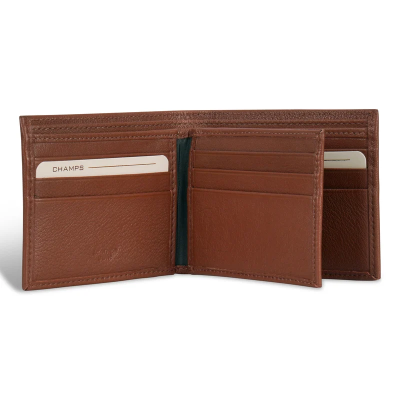 Onyx / Leather Center Wing Wallet *Drop Ship*