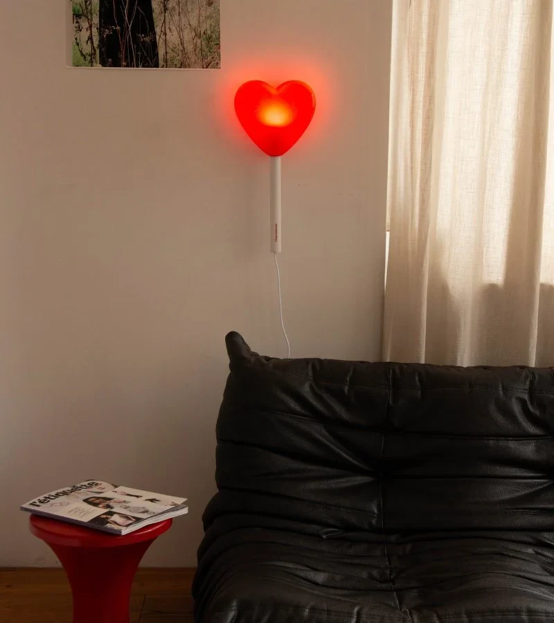 Lampe murale sucette coeur