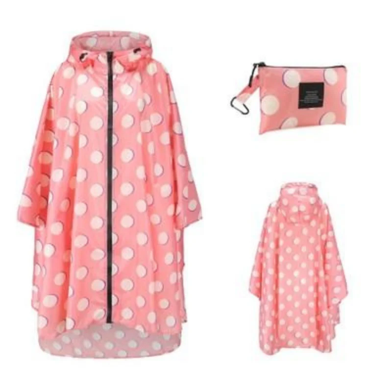 Poncho Pluie Pois Rose