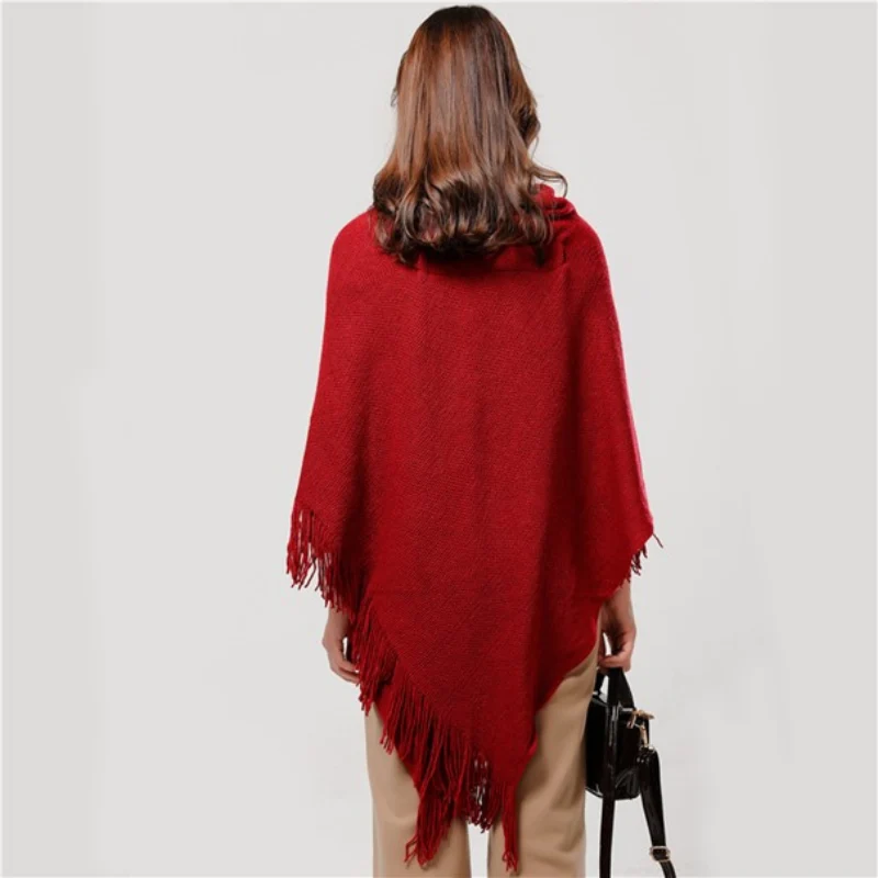 Poncho Franges Femme