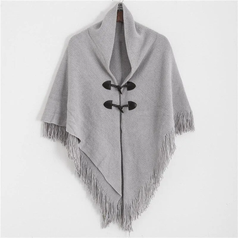 Poncho Franges Femme